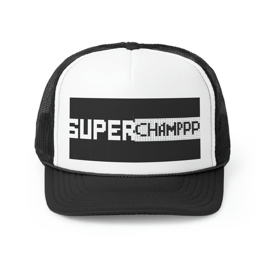 SUPER CHAMPPP Logo 11 (Pixel) - AI Art - Trucker Hats