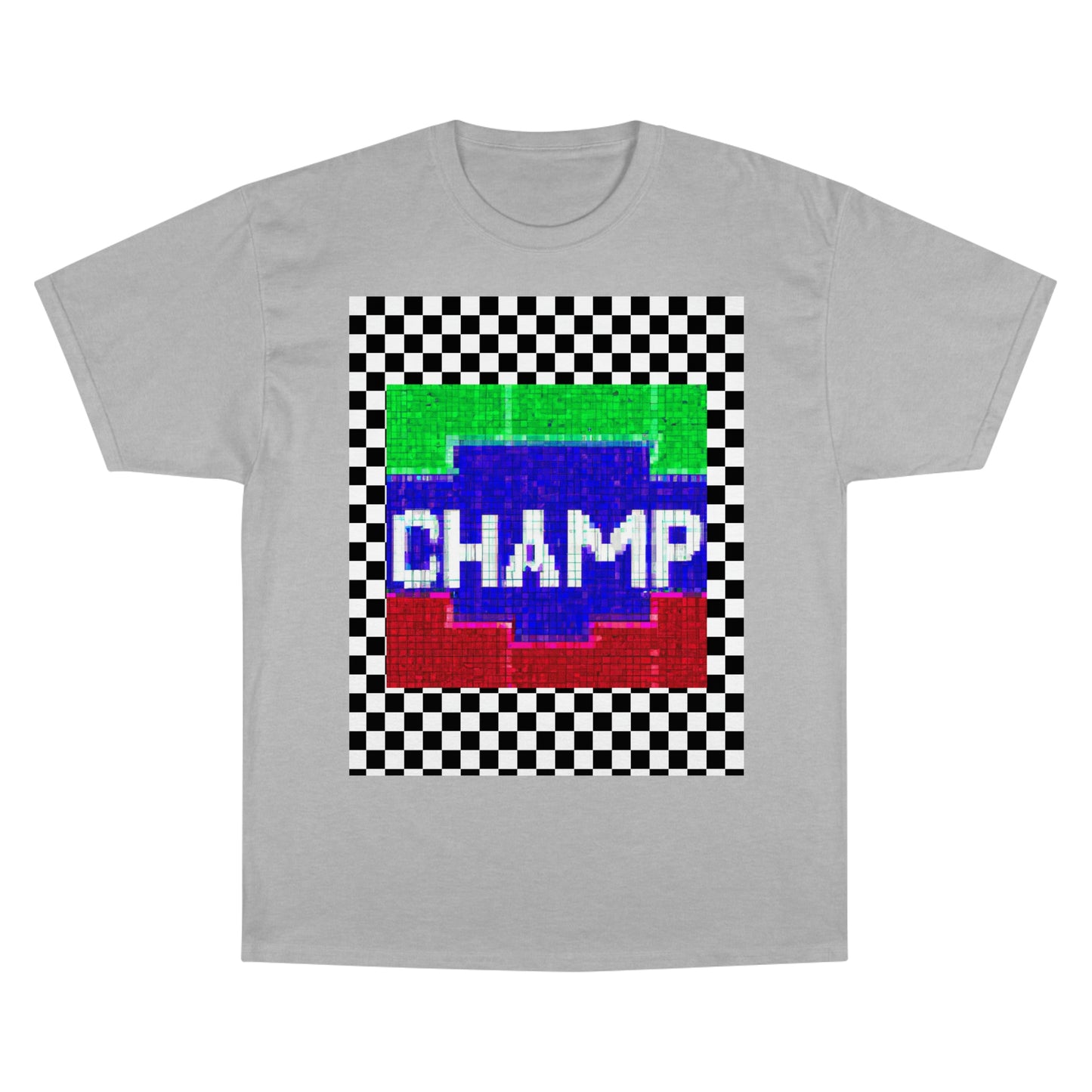 Checkered (CHAMP Logo 2 8-bit) - Champion T-Shirt