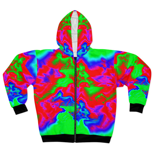 Topographical Radar - AI Art - Zip Hoodie