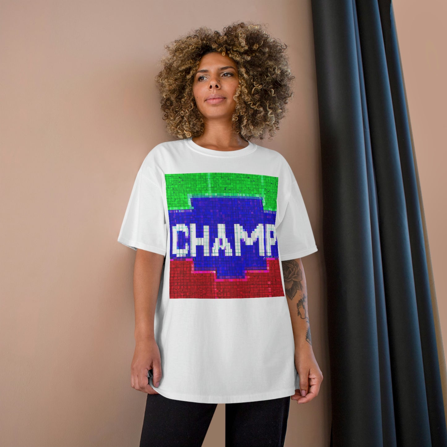 CHAMP (Alt Logo 4 Pixel) - AI Art - Champion T-Shirt