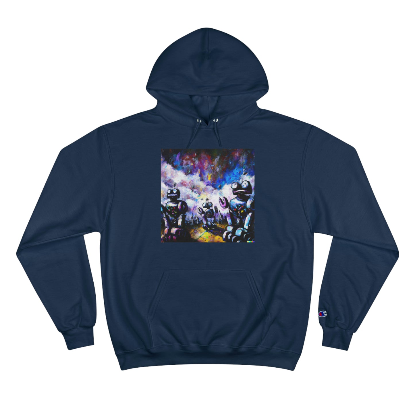 Robots in Space 3 - AI Art - Champion Hoodie