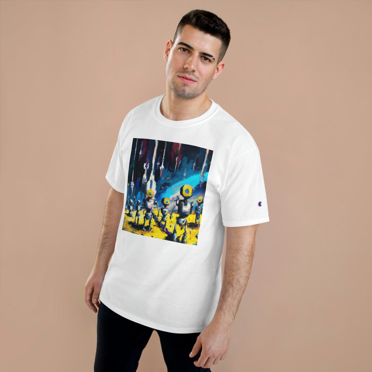 Robots in Space 1 - AI Art - Champion T-Shirt