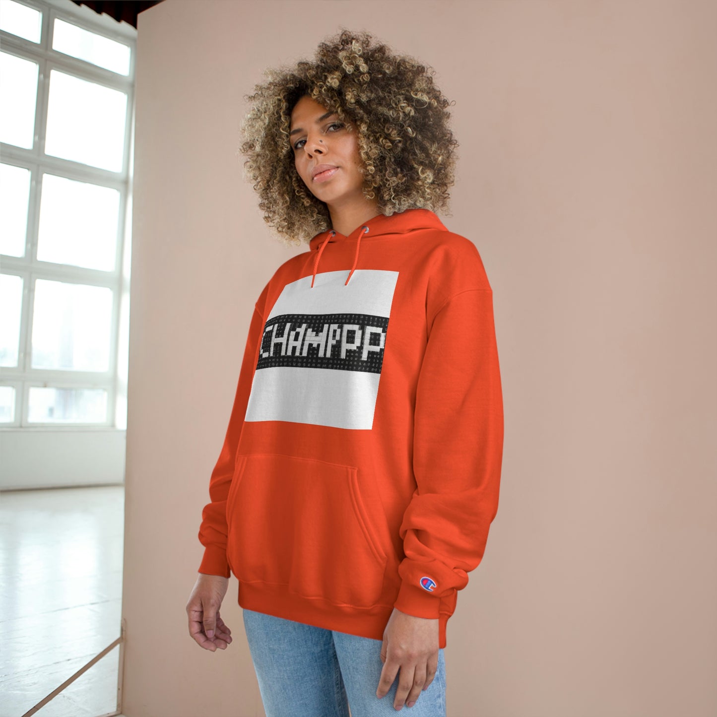 CHAMPPP Logo 11 (Pixel) - AI Art - Champion Hoodie