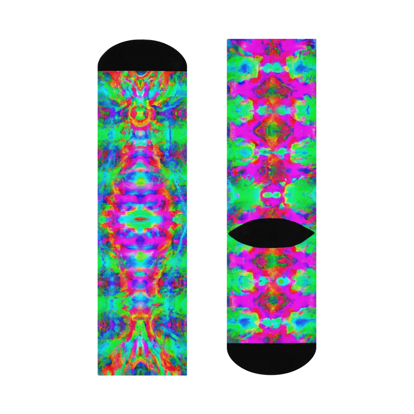 Hyperwave Tie-Dye 5 - AI Art - Crew Socks