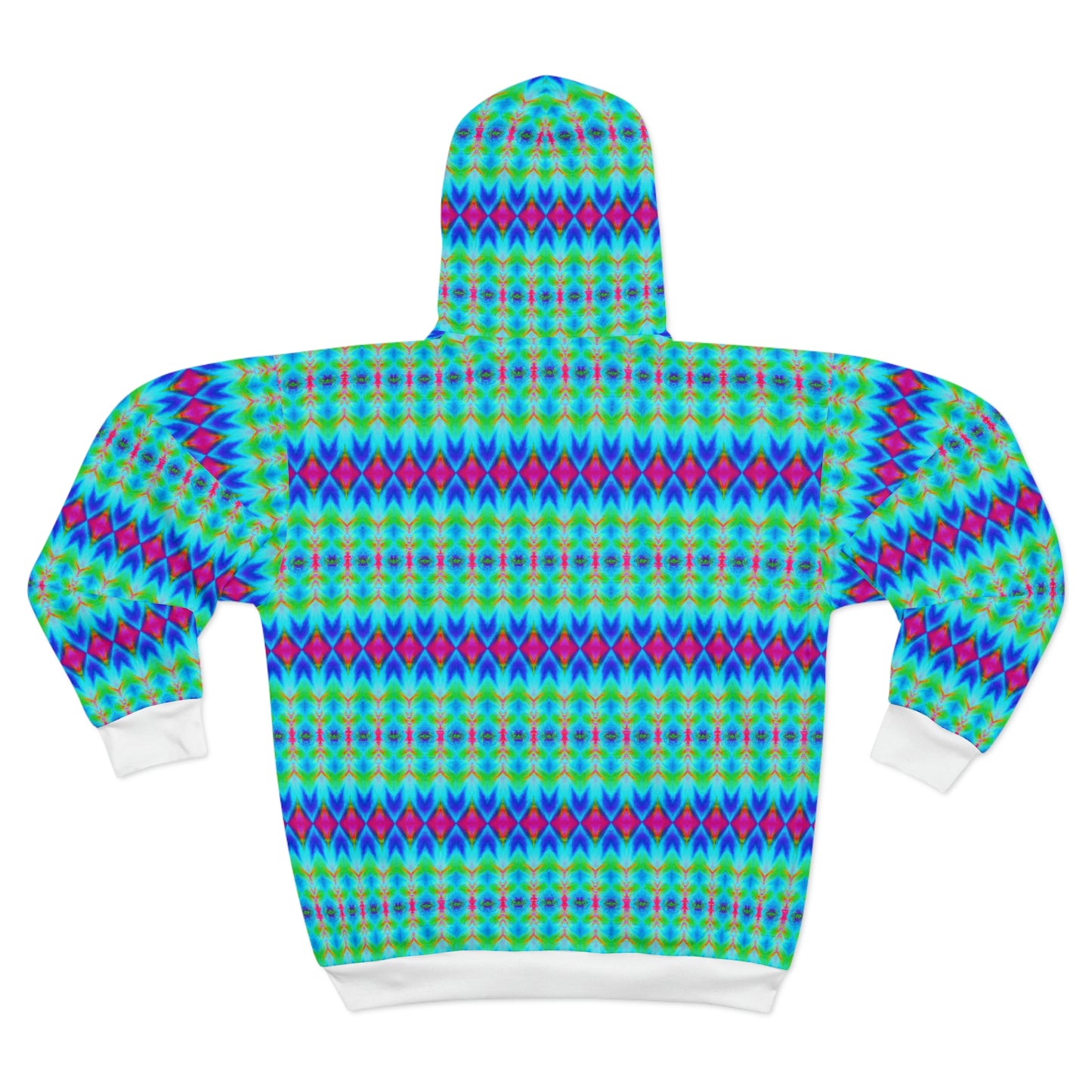 Hyperwave Argyle 1 - AI Art - Zip Hoodie