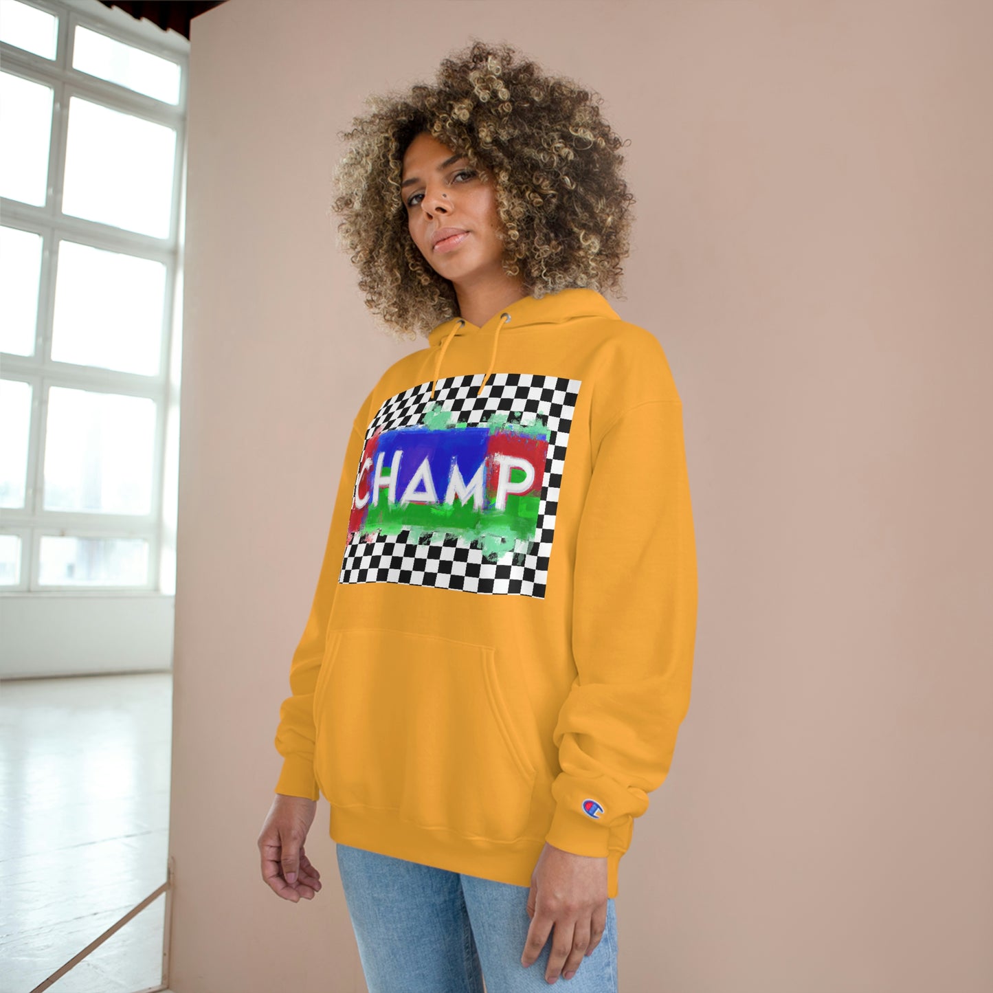 Checkered Flag (CHAMP Logo 1) - Champion Hoodie