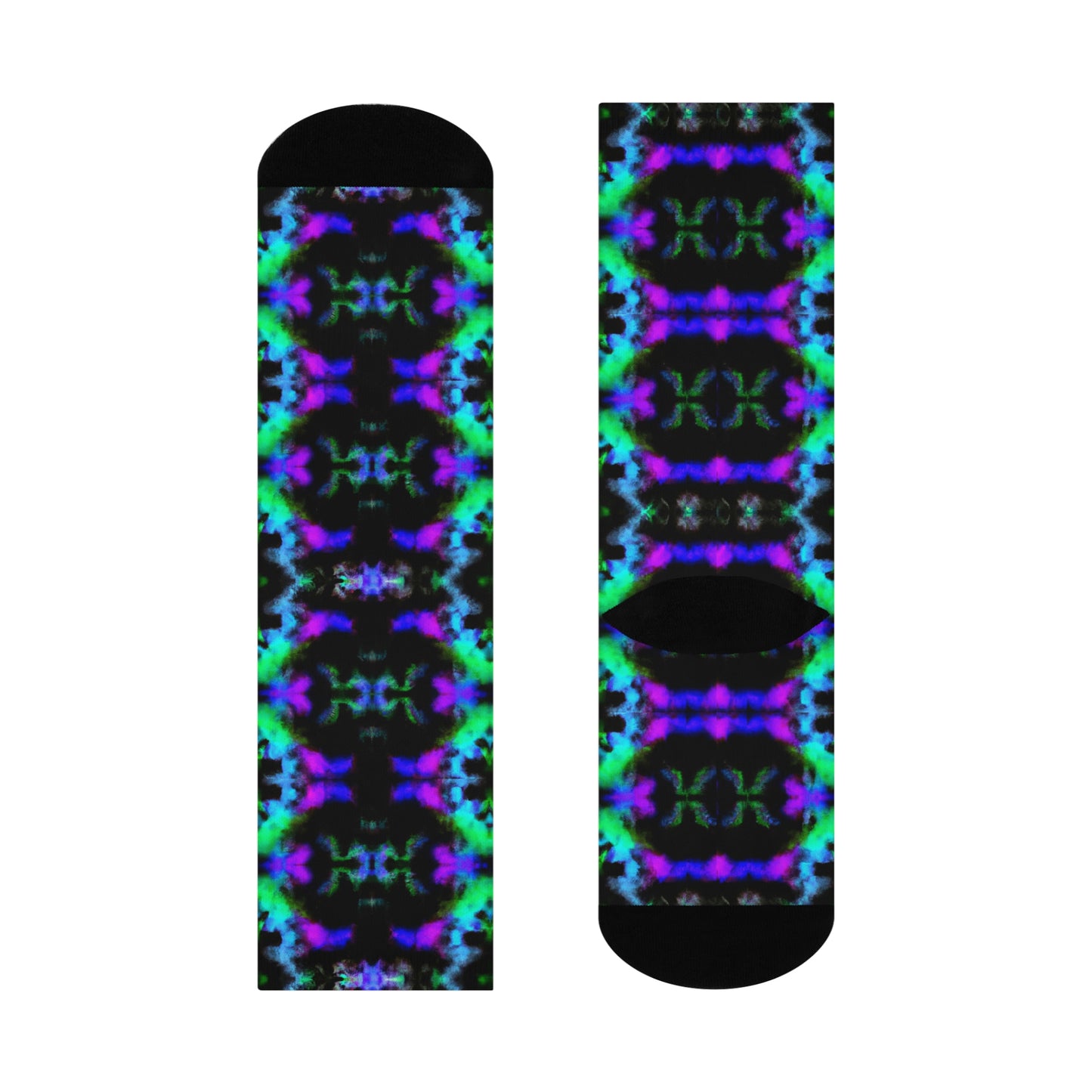 Hyperwave Fractal 4 - AI Art - Crew Socks