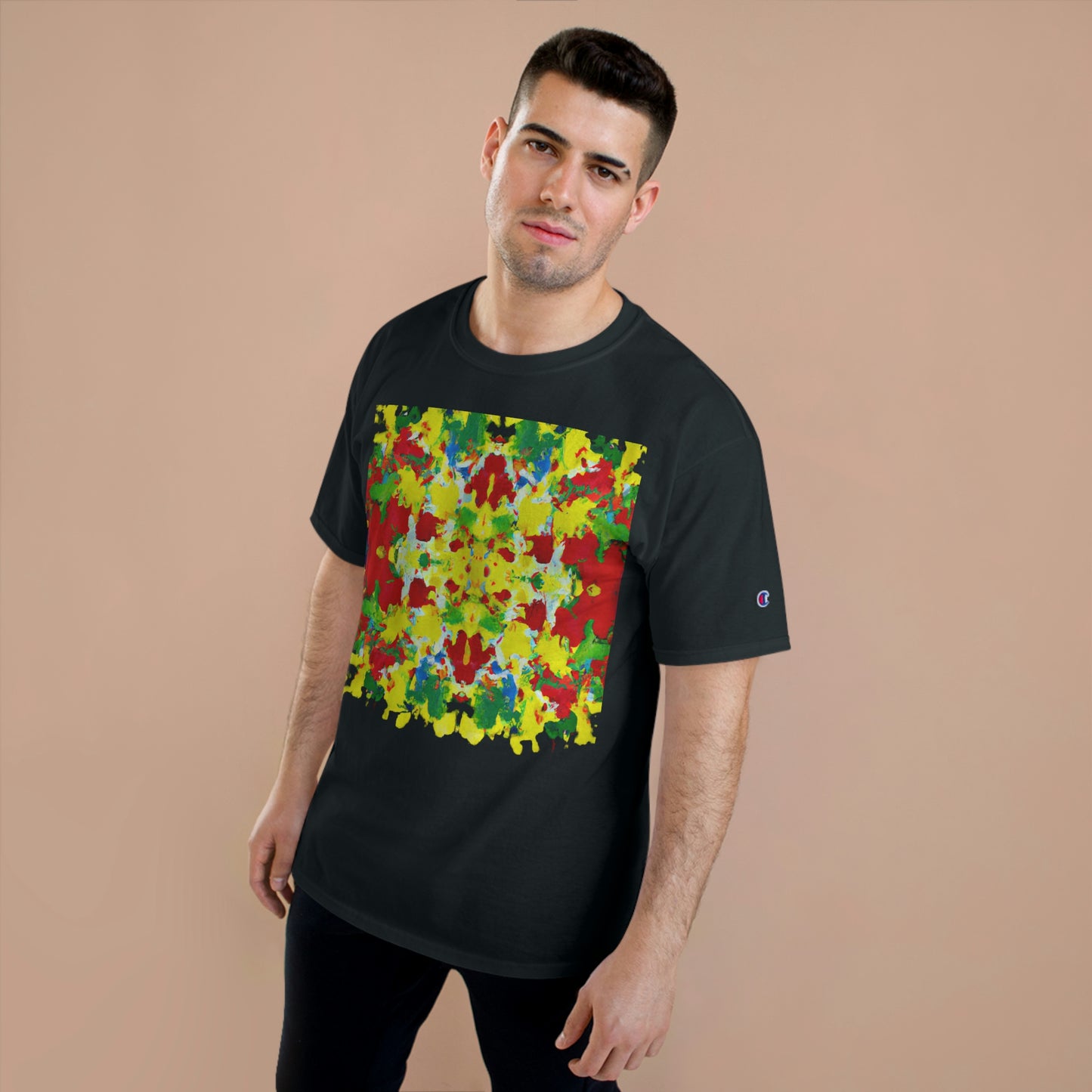 Rasta Acrylic Splatter XW 2 - AI Art - Champion T-Shirt