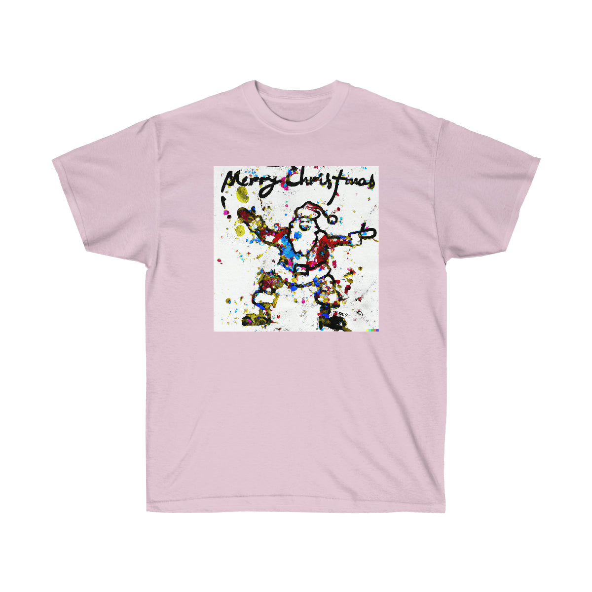 Pollock Style Santa v.1 "Merry Christmas" - AI Art - Ultra Cotton Tee