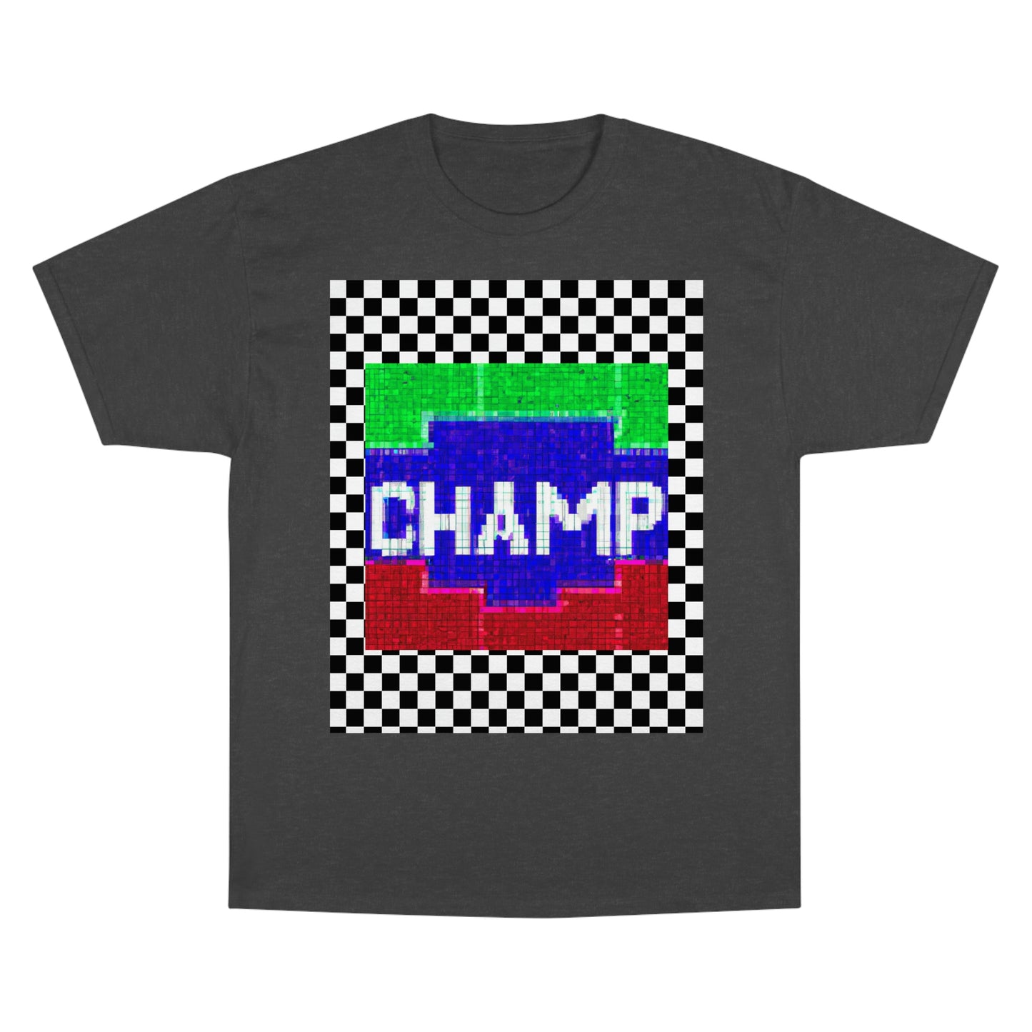 Checkered (CHAMP Logo 2 8-bit) - Champion T-Shirt