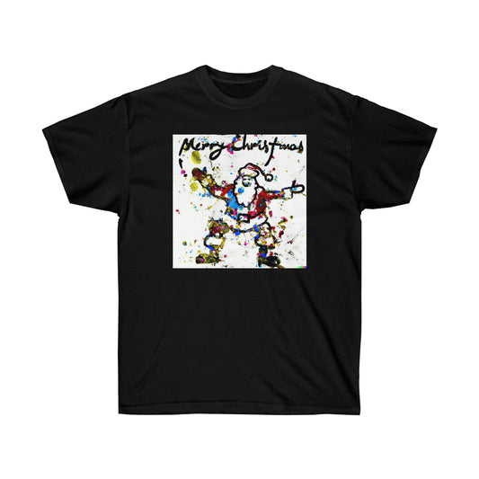 Pollock Style Santa v.1 "Merry Christmas" - AI Art - Ultra Cotton Tee