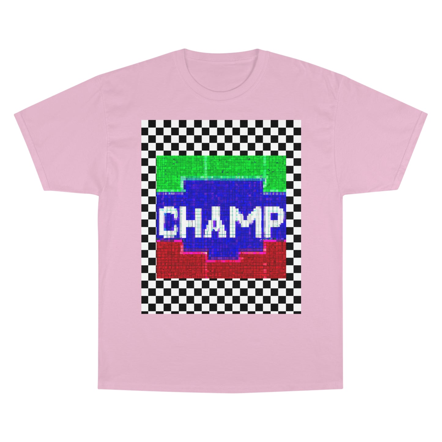 Checkered (CHAMP Logo 2 8-bit) - Champion T-Shirt