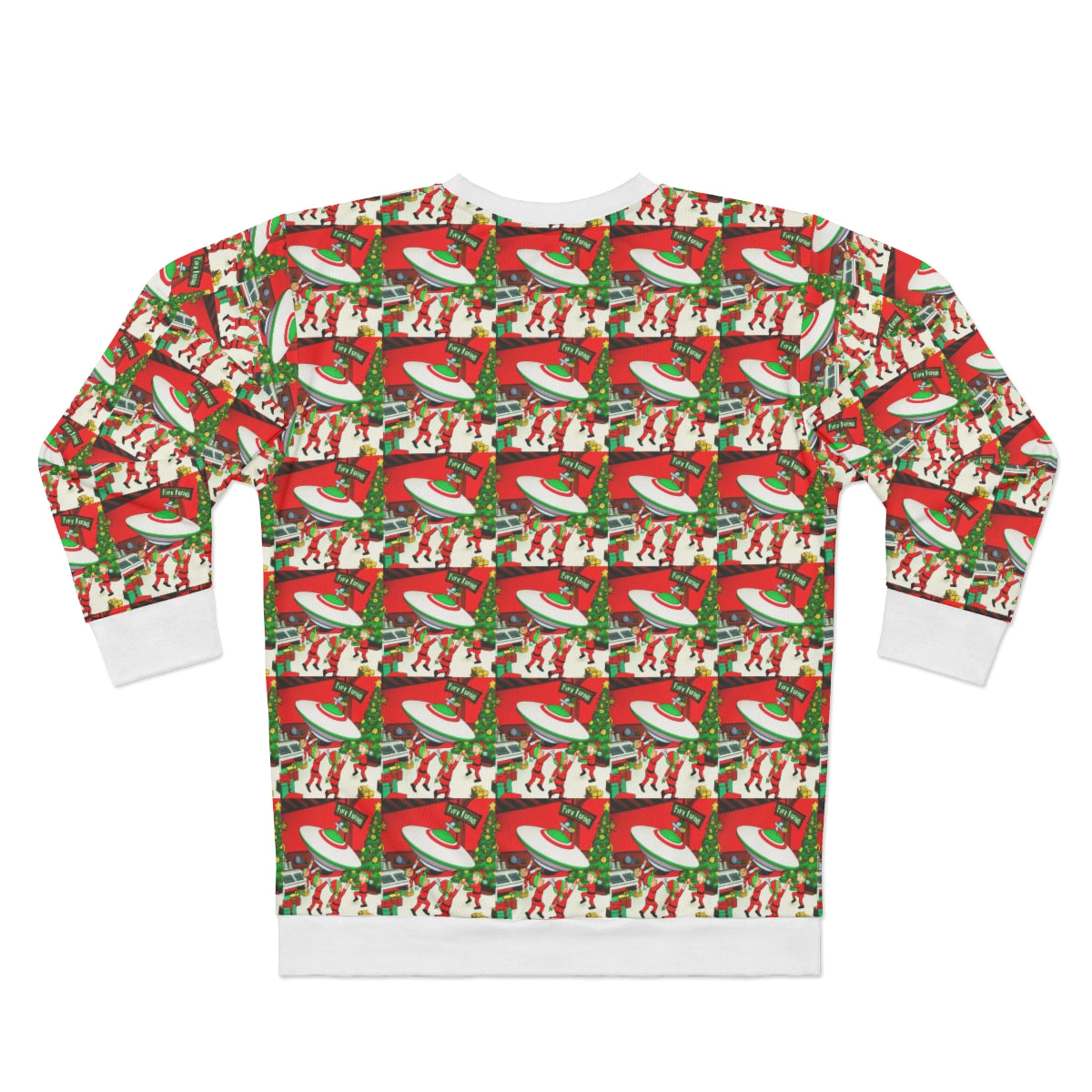 Santa's Workshop Elves Build UFO - AI Cartoon Art - Christmas and Holiday Party Sweatshirt