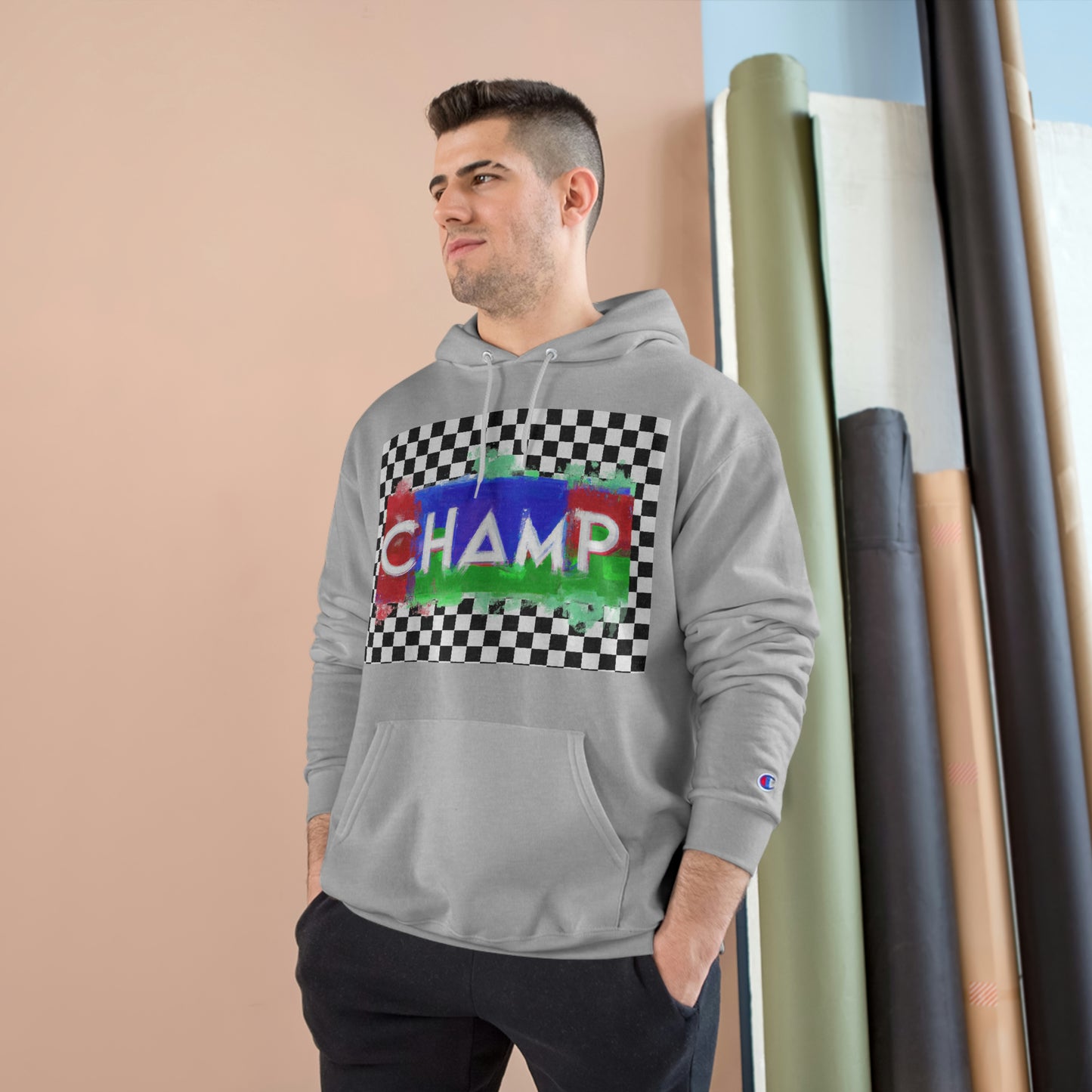 Checkered Flag (CHAMP Logo 1) - Champion Hoodie