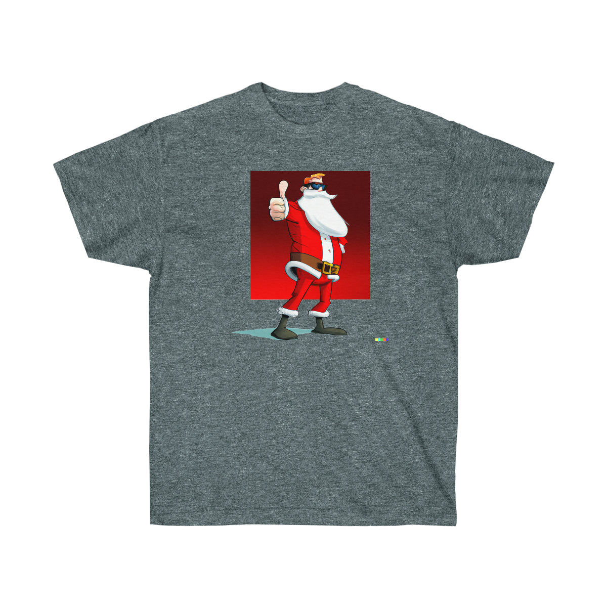 Santa in his 40's (Shades, Thumbs Up) - AI Cartoon Art - Ultra Cotton Tee