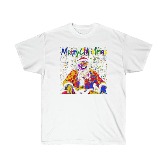 Pollock Style Santa v.2 "MRrry Christmas" - AI Art - Ultra Cotton Tee