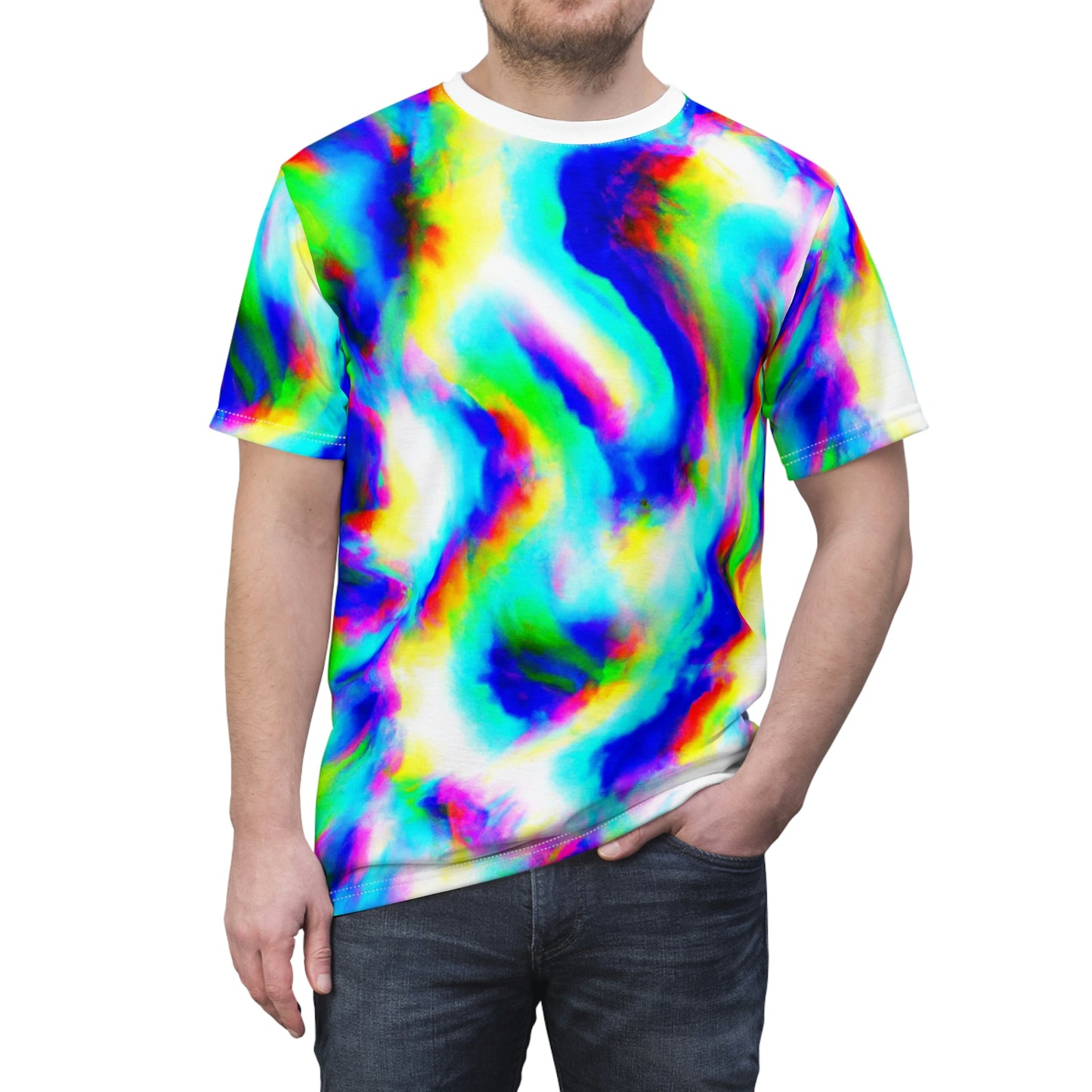 Hyperwave Tie-Dye 8 - AI Art - T-Shirt