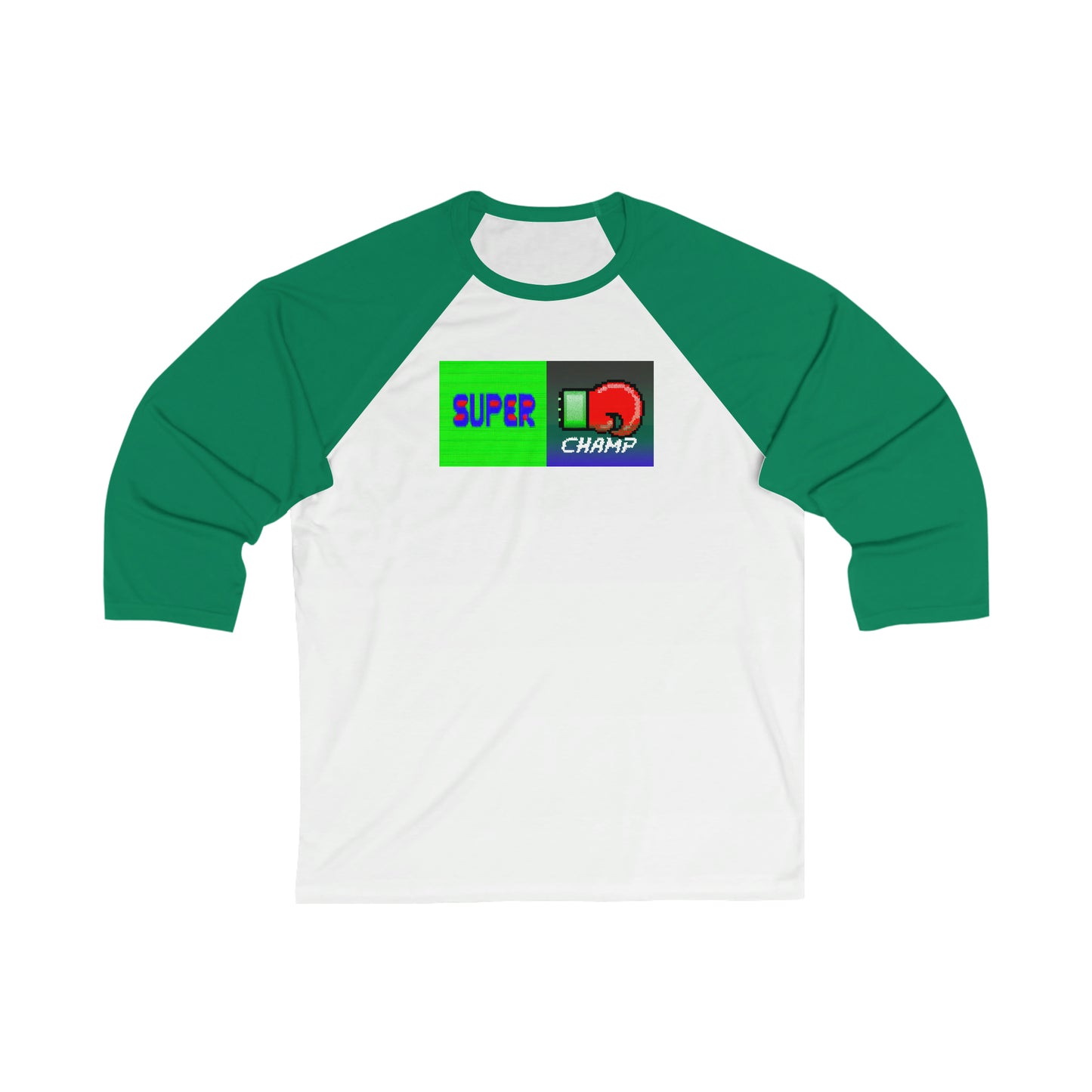 SUPER CHAMP (Alt Logo 1) - AI Art - 3\4 Sleeve Baseball Tee