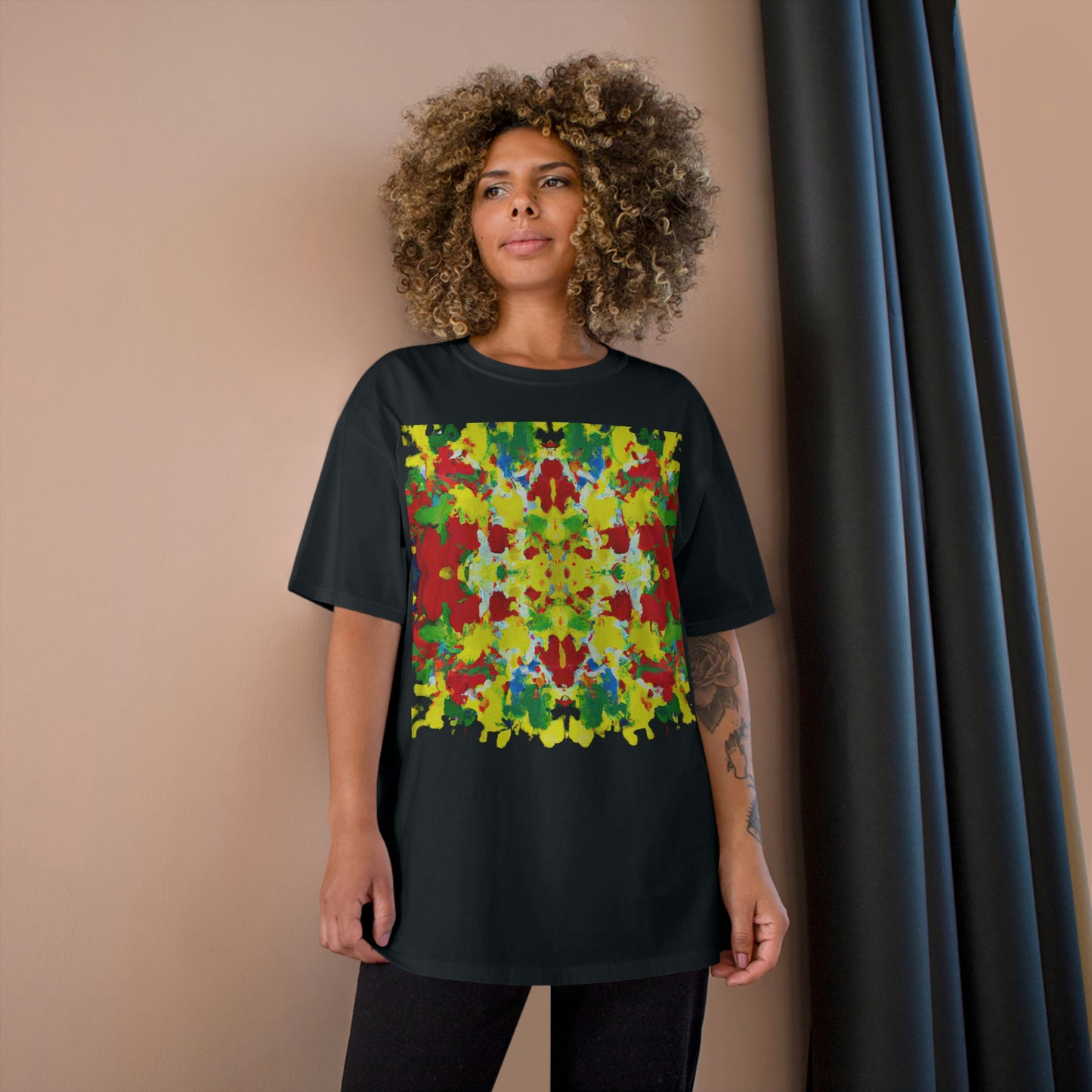 Rasta Acrylic Splatter XW 2 - AI Art - Champion T-Shirt