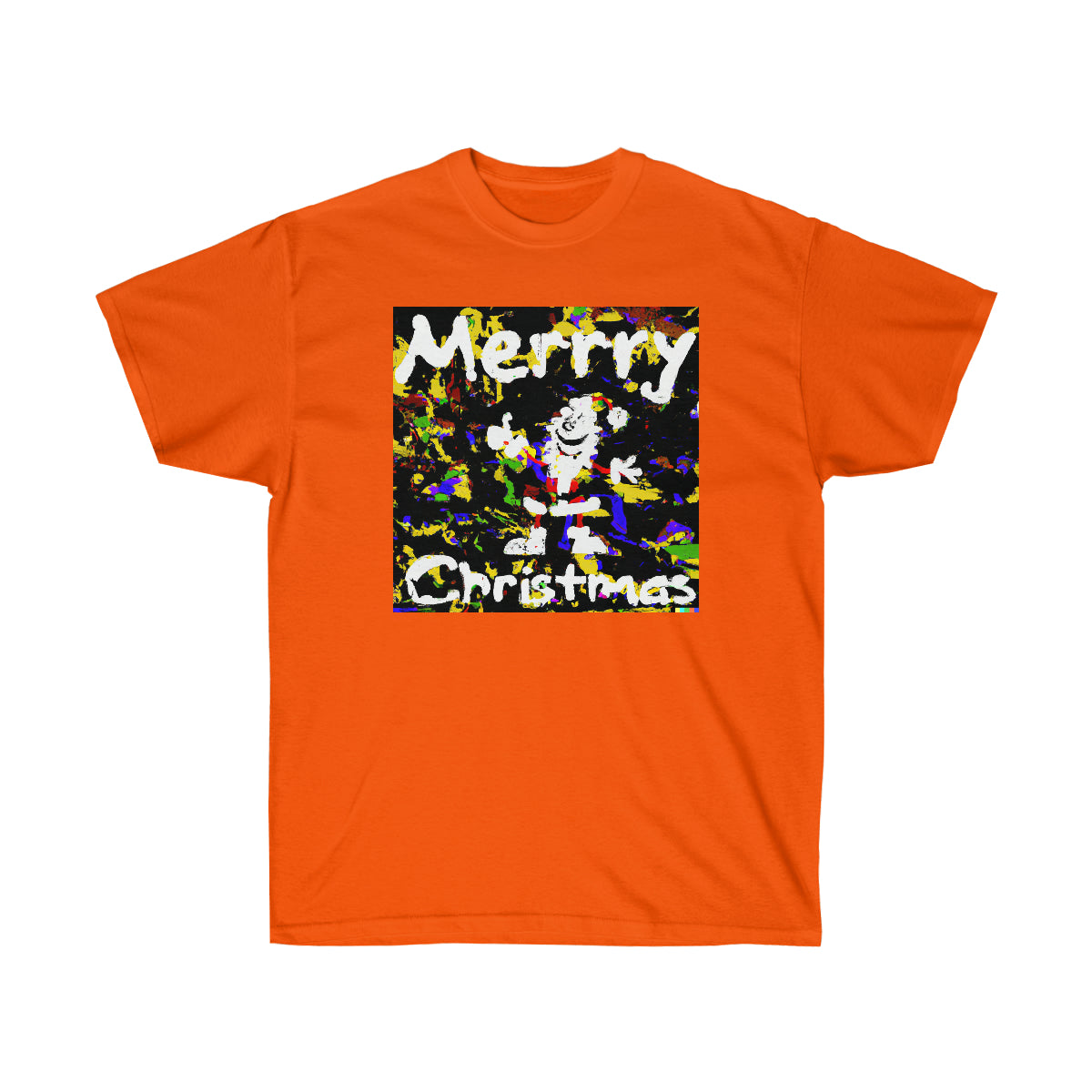 Pollock Style Santa v.4 "Merrry Christmas" - AI Art - Ultra Cotton Tee