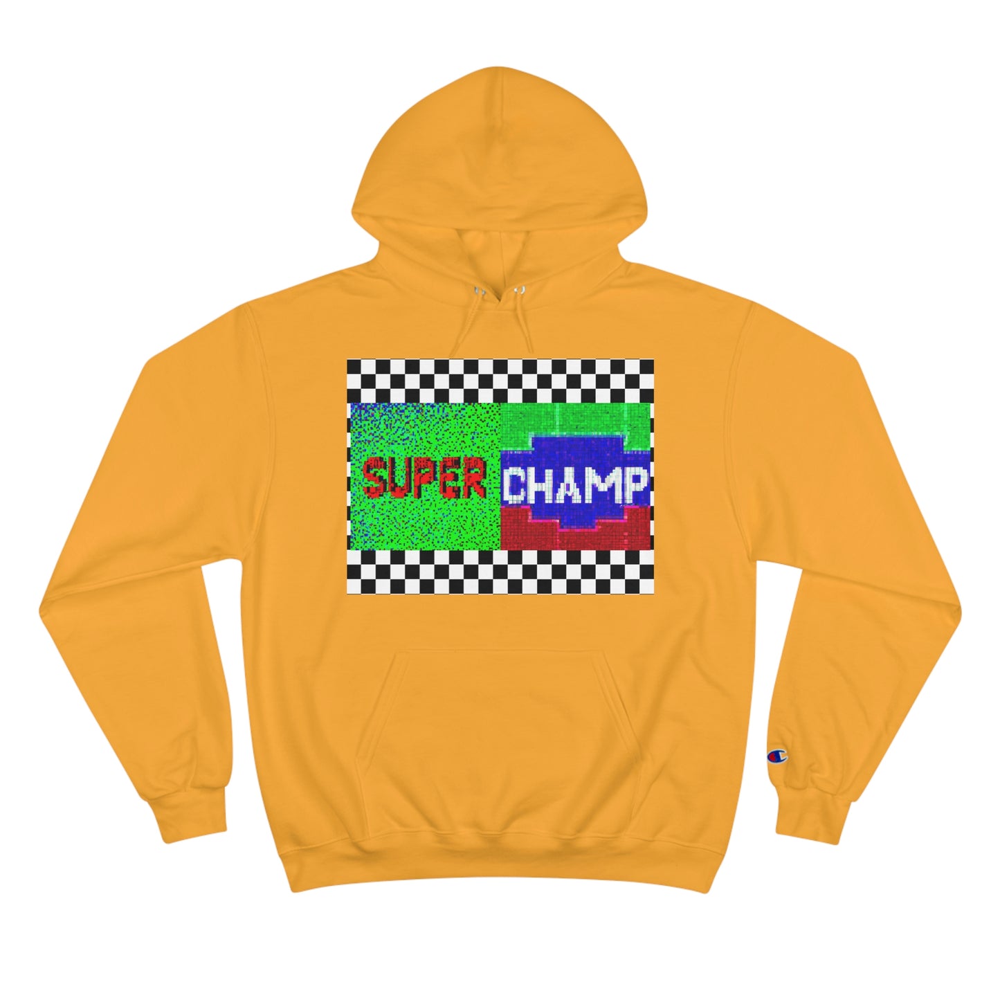 Checkered Flag (SUPER CHAMP Logo 2 8-bit) - Champion Hoodie