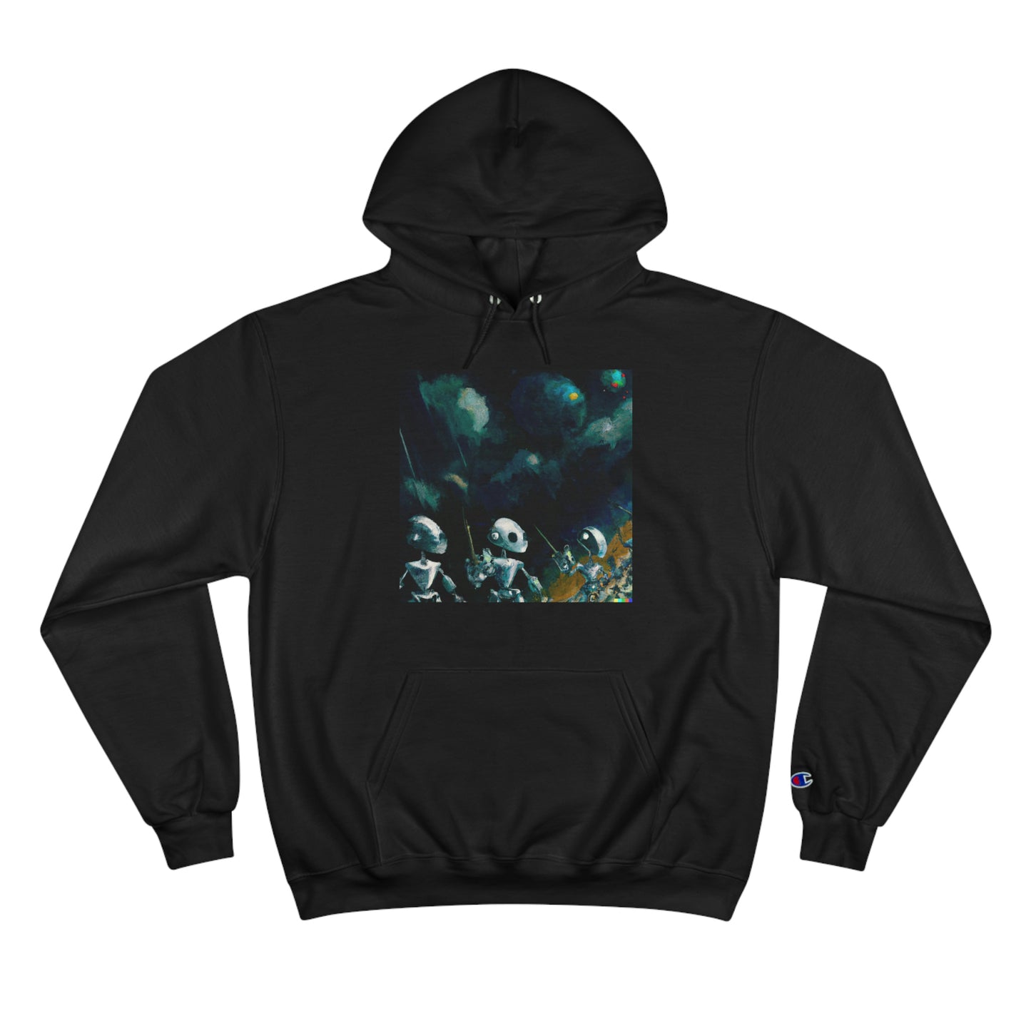 Robots in Space 4 - AI Art - Champion Hoodie