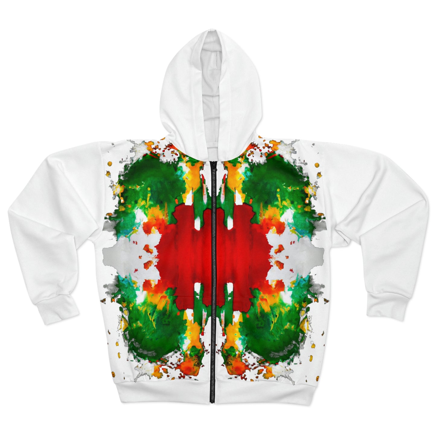 Rasta Watercolor 1 (White) - AI Art - Zip Hoodie