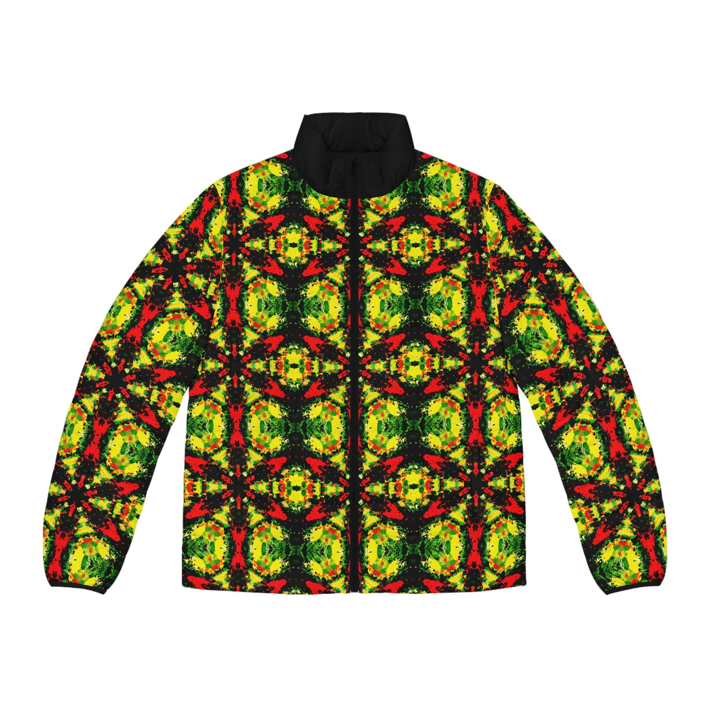 Rasta Star 2 - AI Art - Men's Puffer Jacket