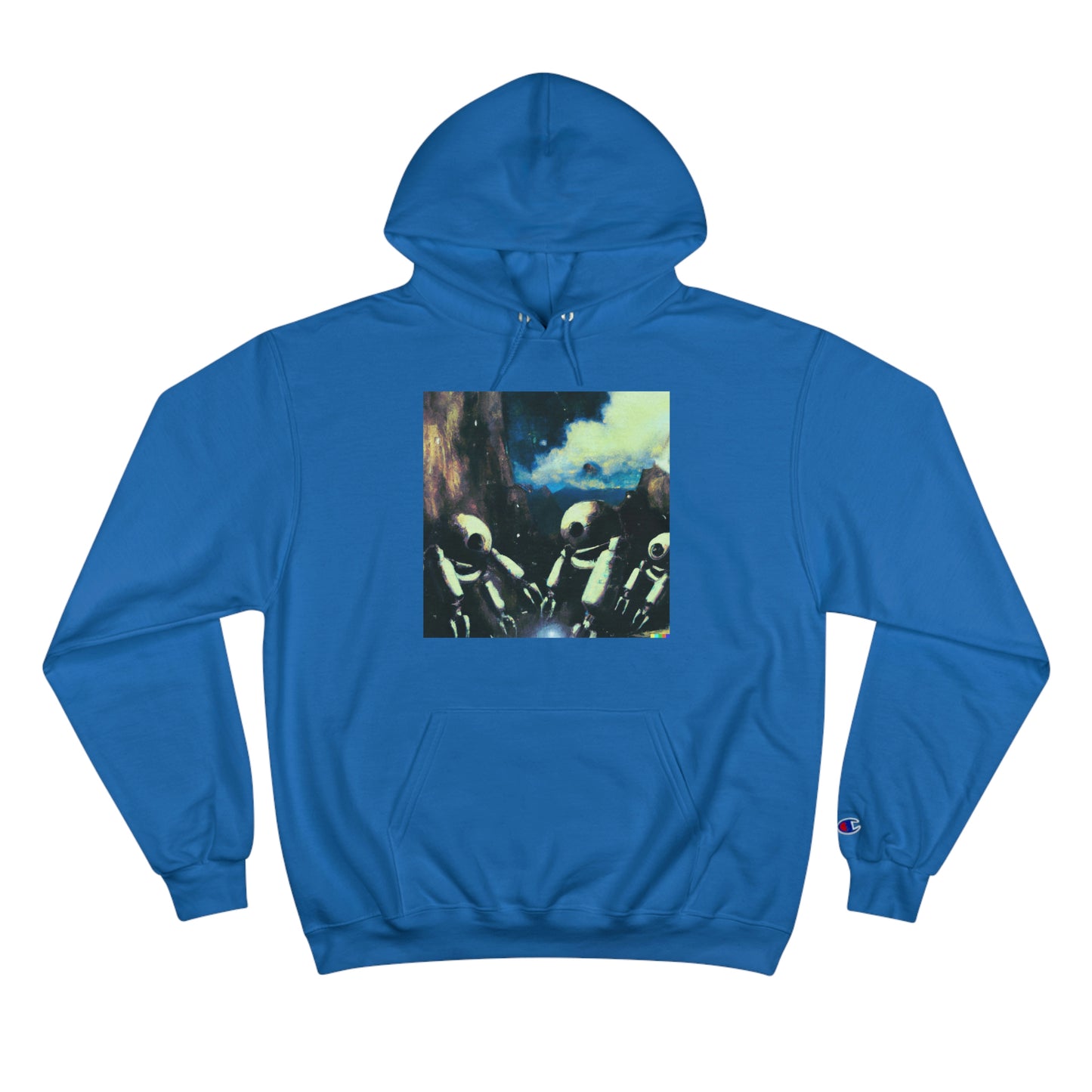 Robots in Space 2 - AI Art - Champion Hoodie