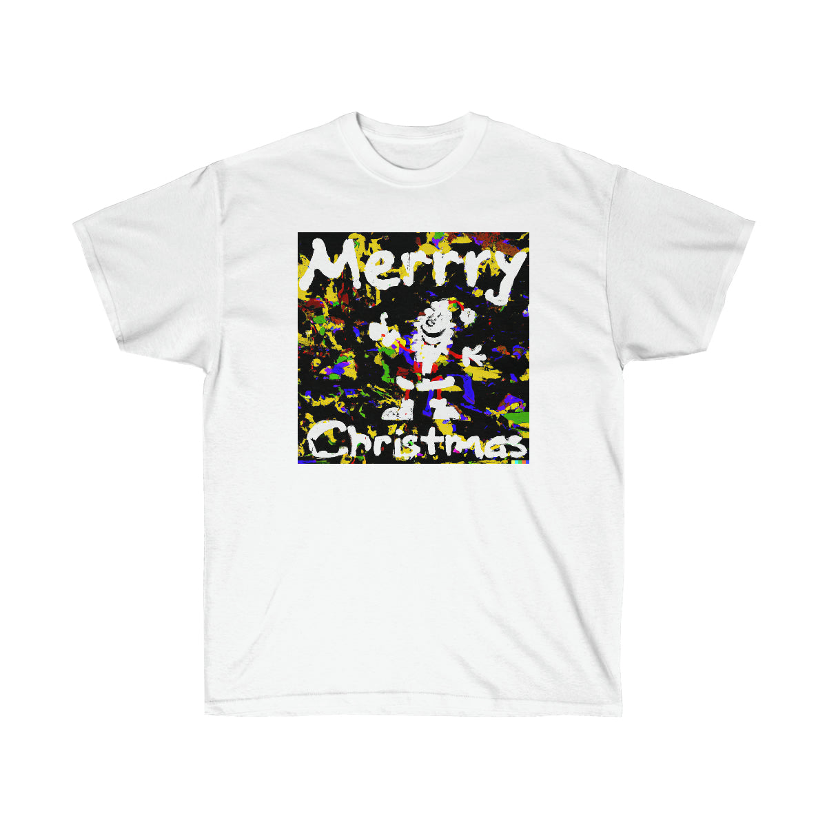 Pollock Style Santa v.4 "Merrry Christmas" - AI Art - Ultra Cotton Tee