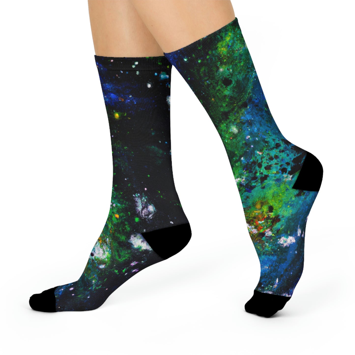 Nebula 1 - AI Art - Cushioned Crew Socks