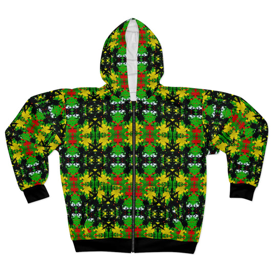 Rasta Star 1 - AI Art - Zip Hoodie