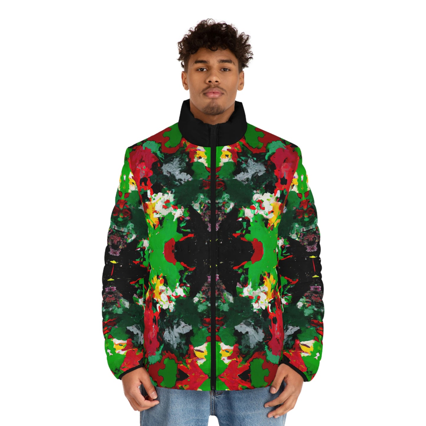 Rasta Kalaidescope 2 - AI Art - Men's Puffer Jacket