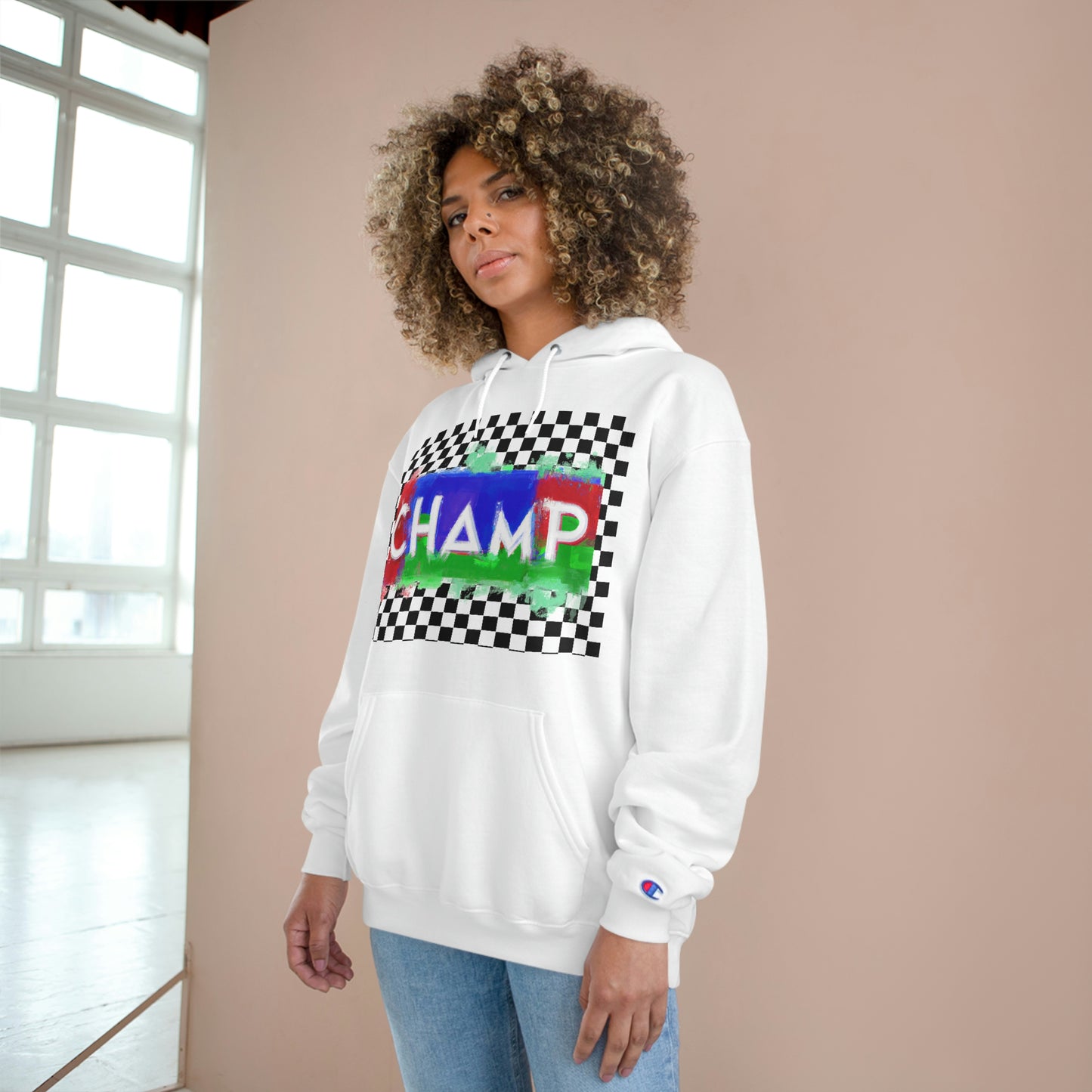 Checkered Flag (CHAMP Logo 1) - Champion Hoodie