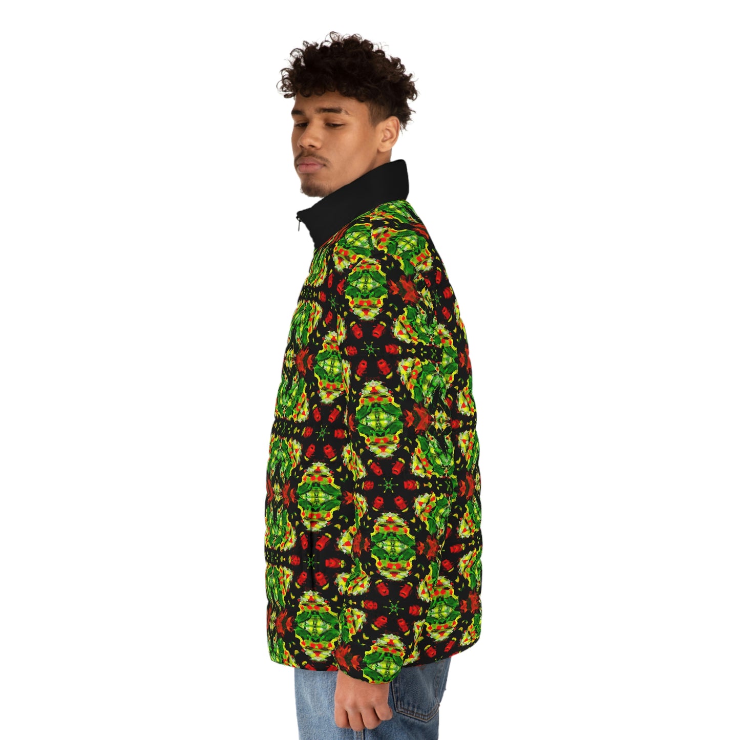 Rasta Star 3 Spaceballer Jacket - AI Art - Men's Puffer Jacket