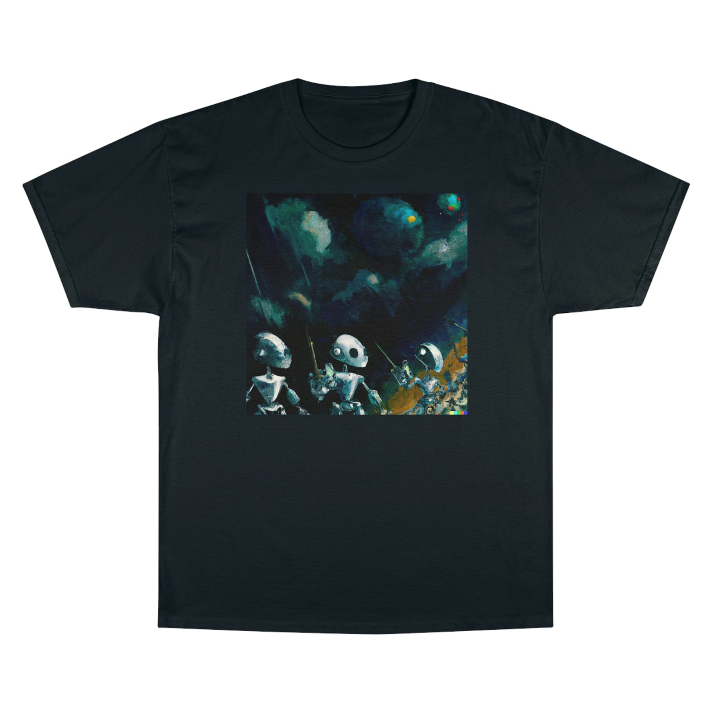 Robots in Space 4 - AI Art - Champion T-Shirt