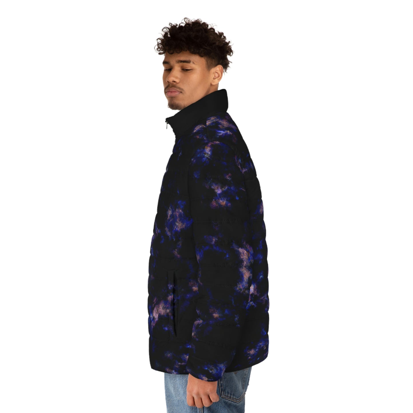 Galactic Camo Spaceballer Jacket - AI Art - Men's Puffer Jacket