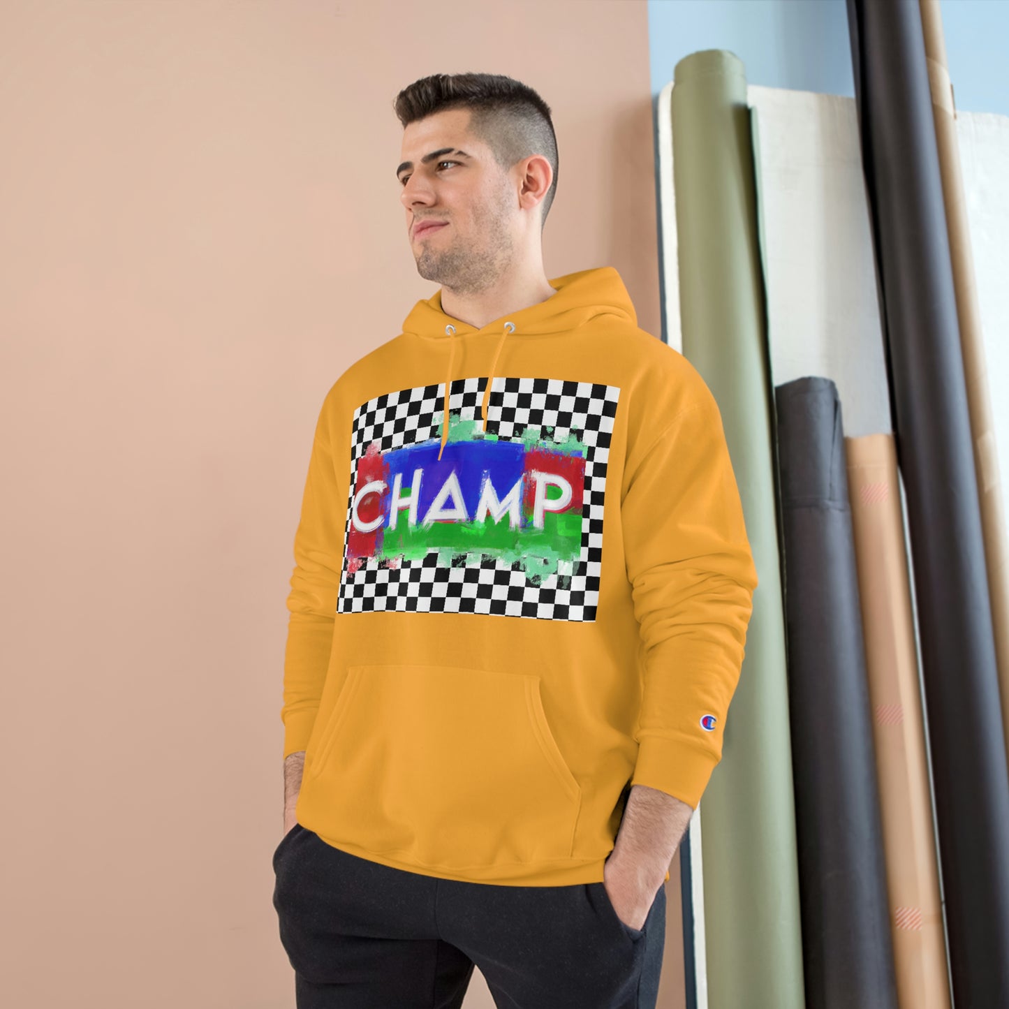 Checkered Flag (CHAMP Logo 1) - Champion Hoodie