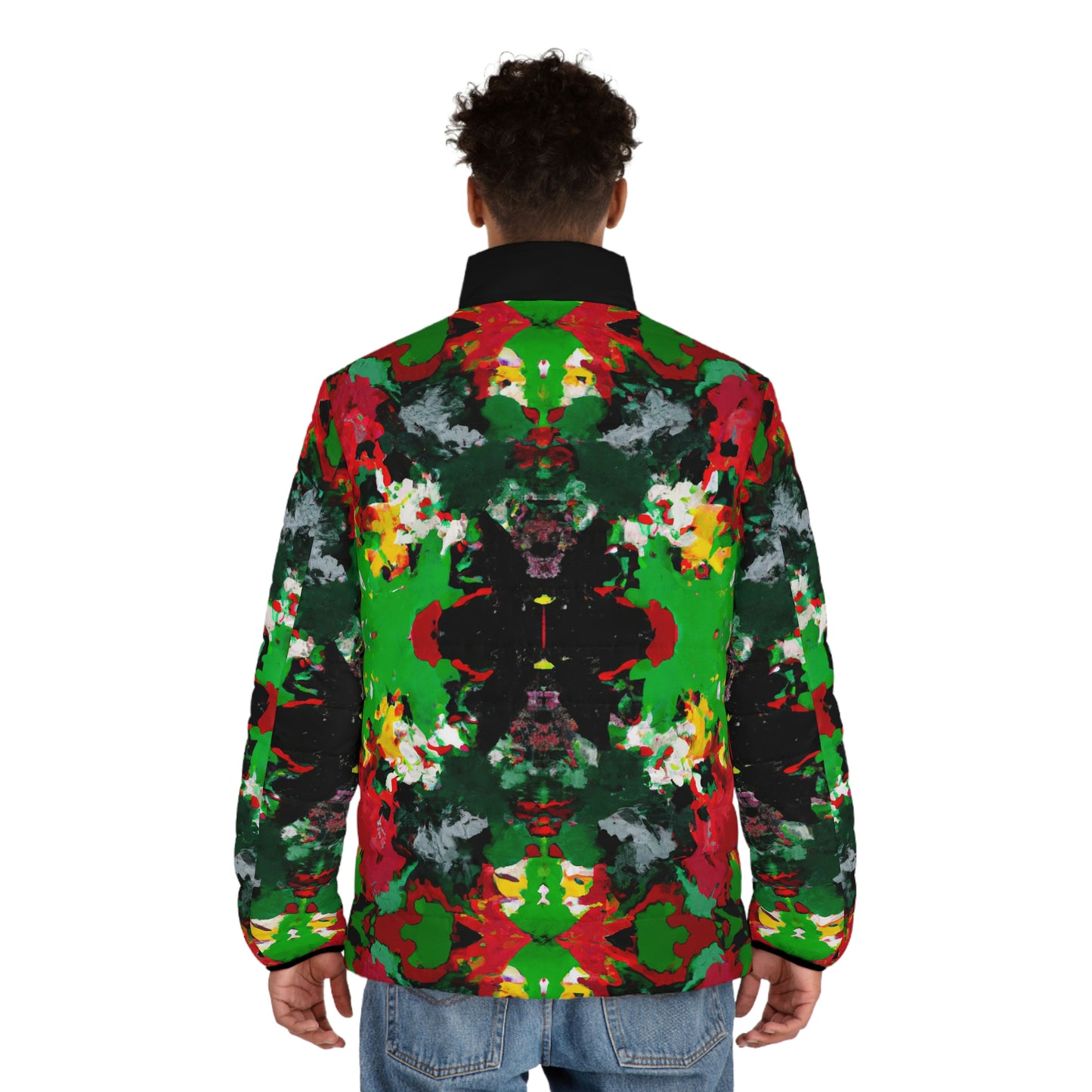 Rasta Kalaidescope 2 - AI Art - Men's Puffer Jacket