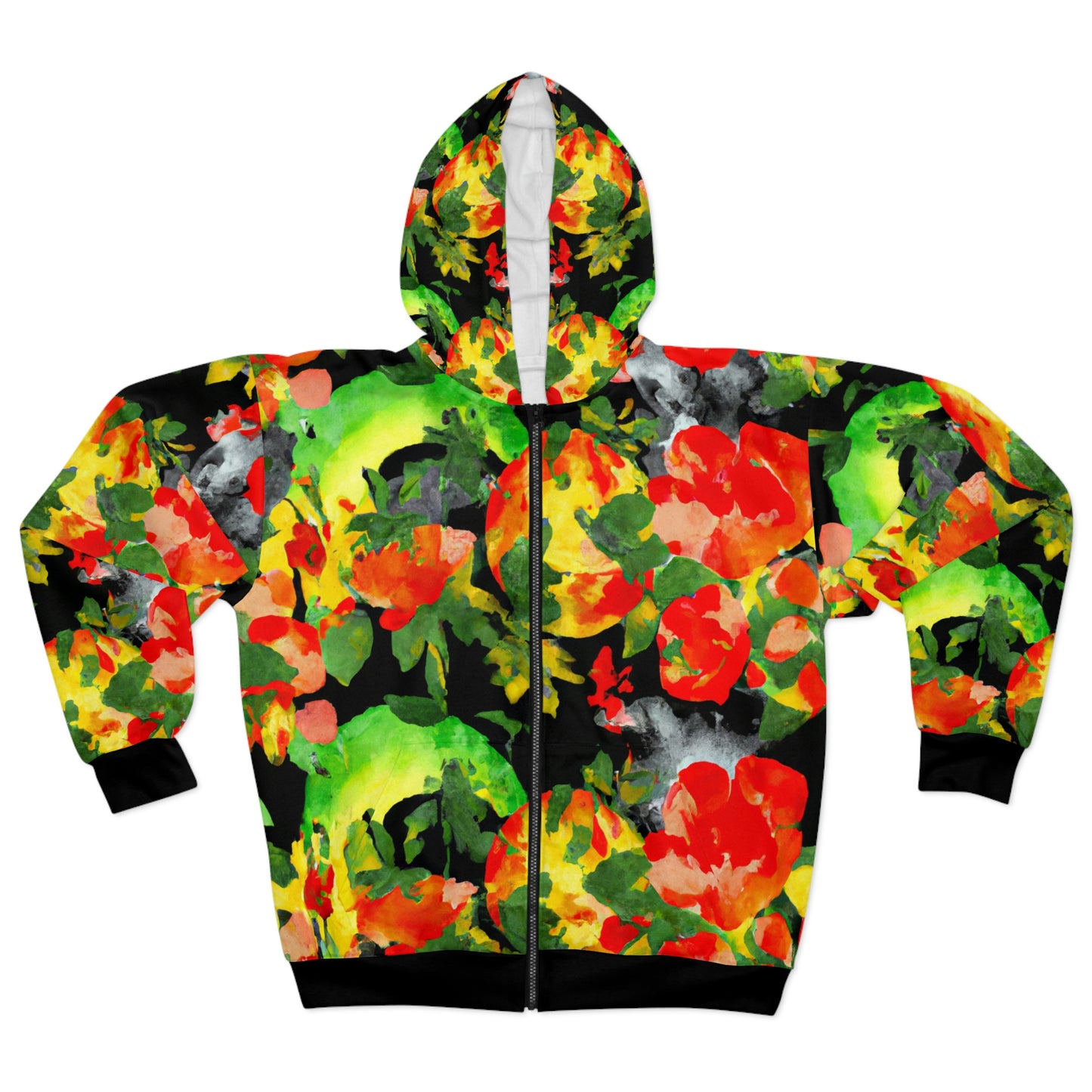 Peach Tree Watercolor - AI Art - Zip Hoodie