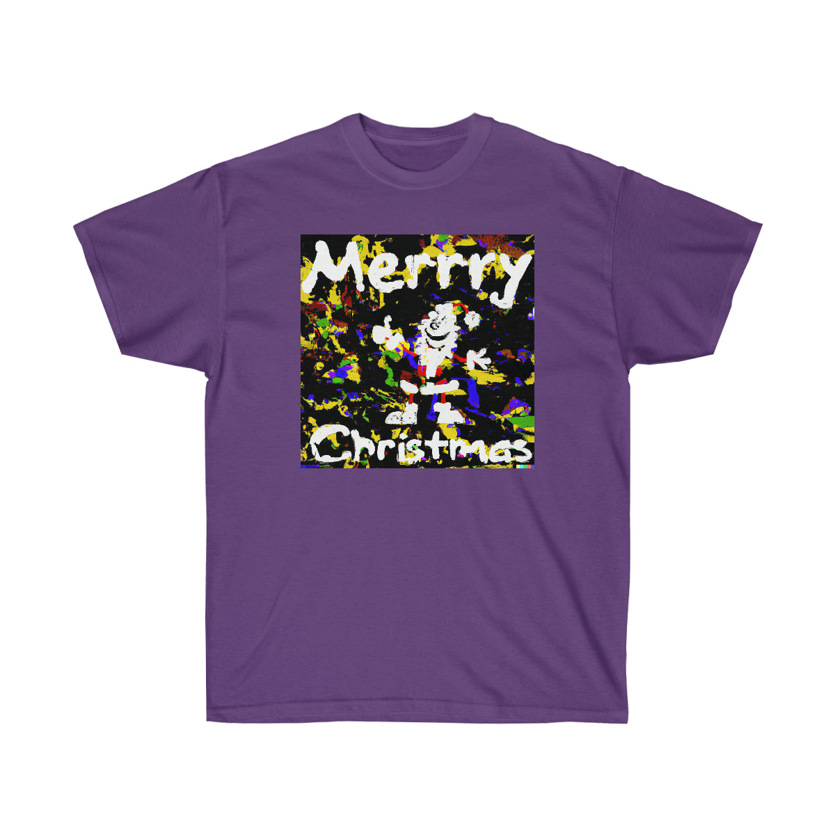 Pollock Style Santa v.4 "Merrry Christmas" - AI Art - Ultra Cotton Tee