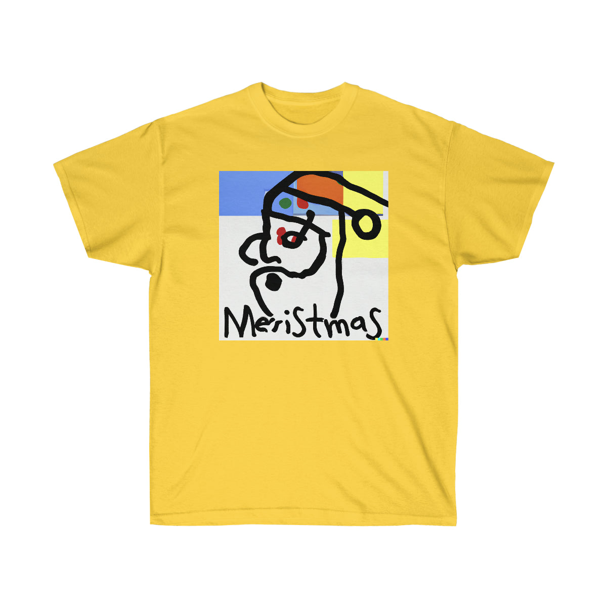 Picasso Style Cubist Santa Claus "Meristmas" - AI Art - Ultra Cotton Tee