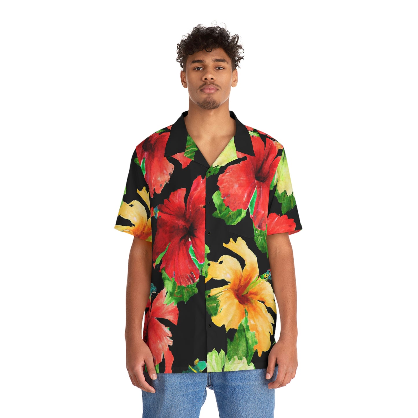 Hibiscus Watercolor 7 - AI Art - Men's Hawaiian Shirt