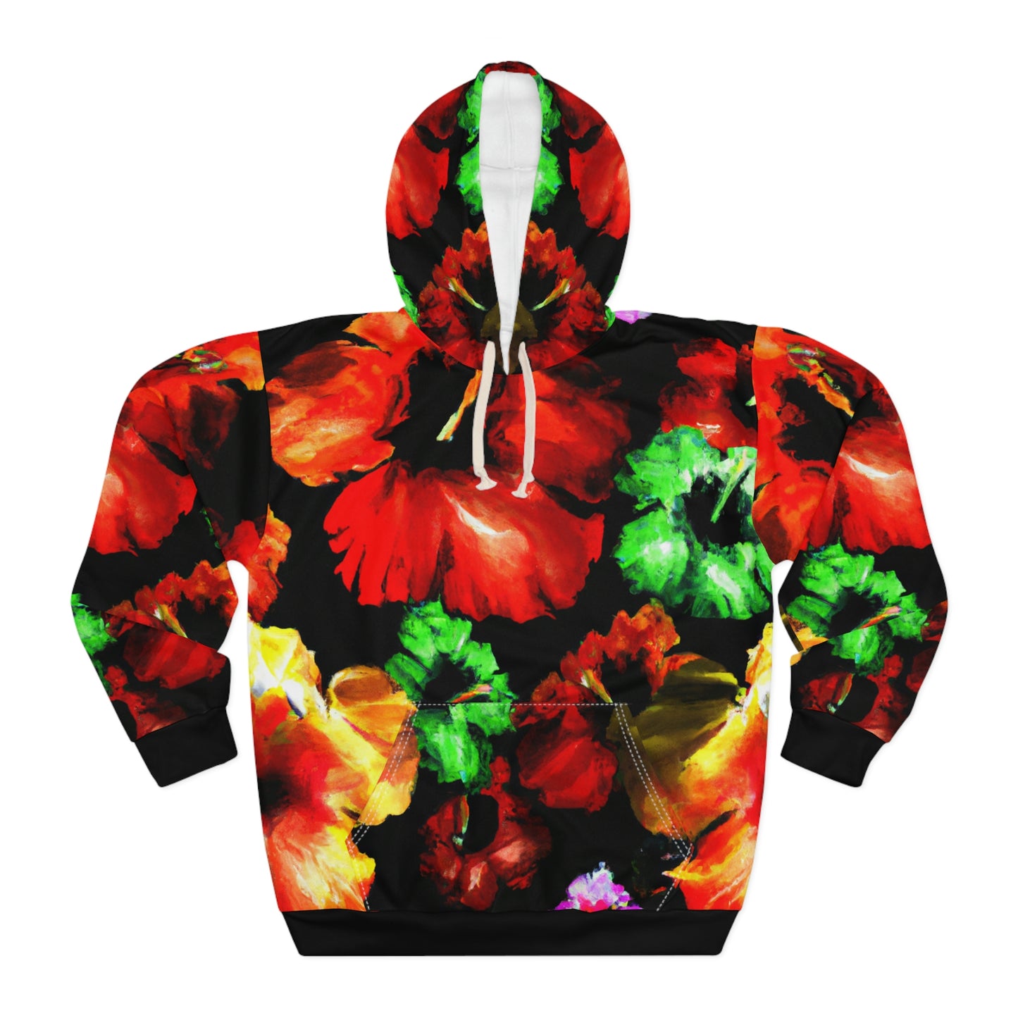 Hibiscus Watercolor 8 - AI Art - Pullover Hoodie