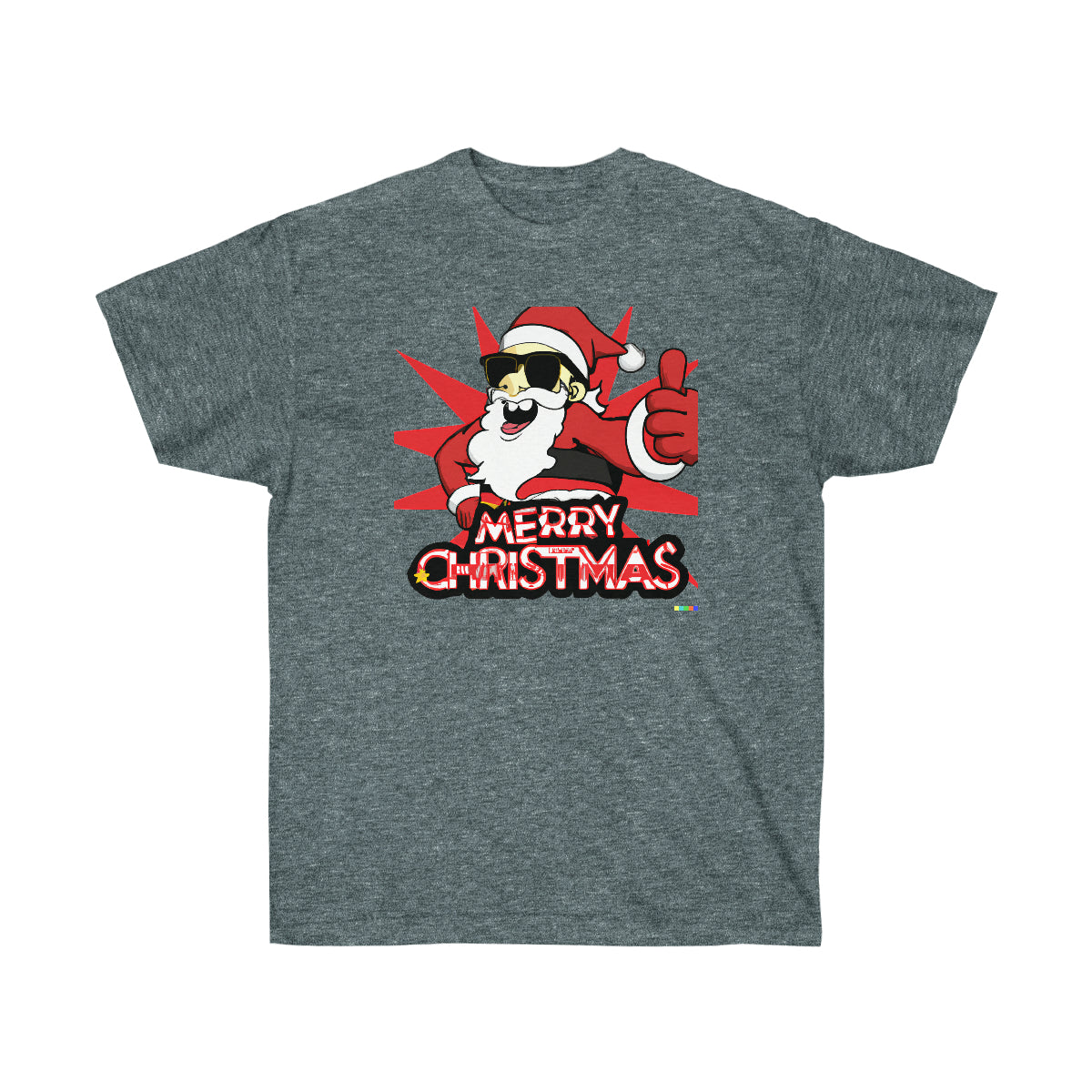 Santa Claus Cool Guy "Merry Christmas" - AI Cartoon Art - Ultra Cotton Tee