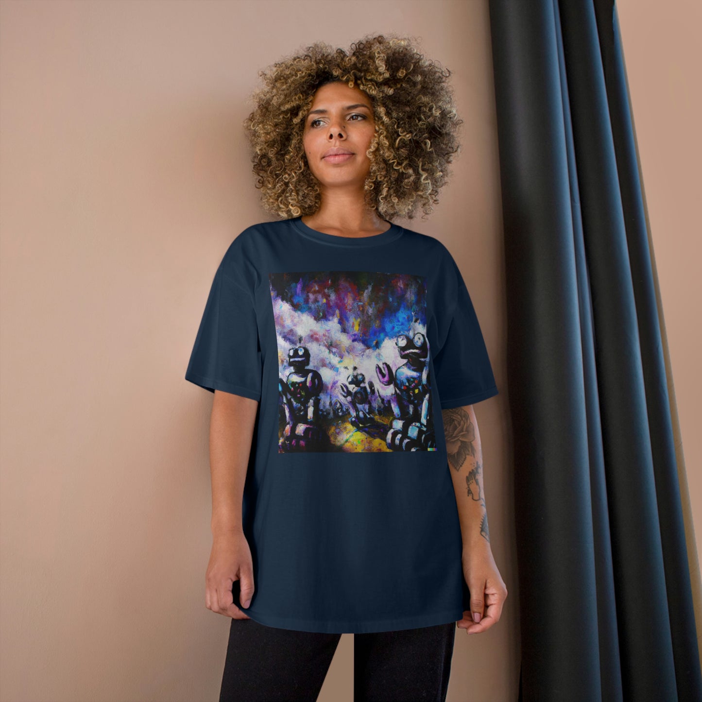 Robots in Space 3 - AI Art - Champion T-Shirt