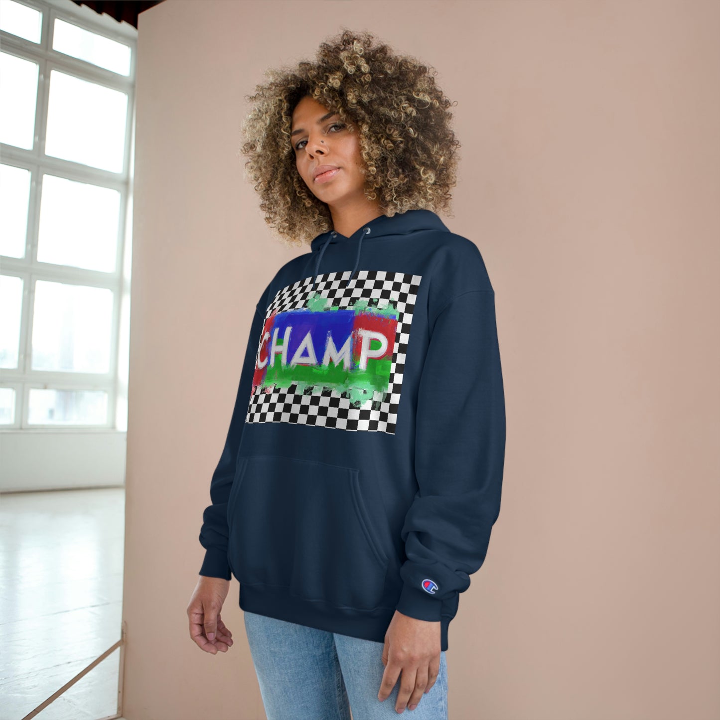 Checkered Flag (CHAMP Logo 1) - Champion Hoodie