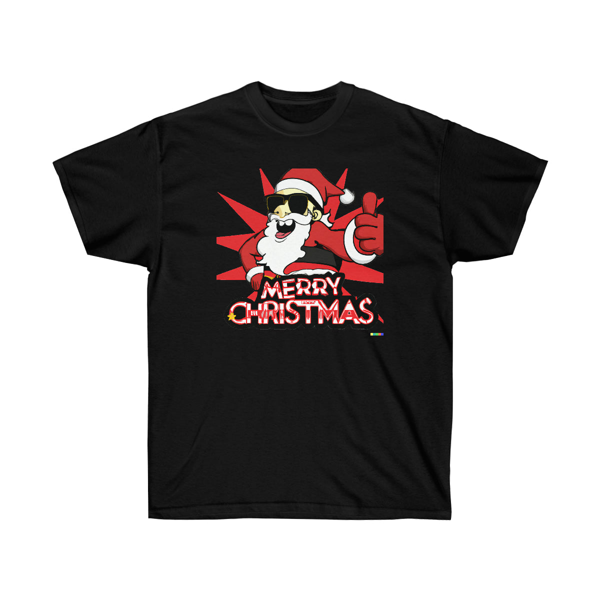 Santa Claus Cool Guy "Merry Christmas" - AI Cartoon Art - Ultra Cotton Tee