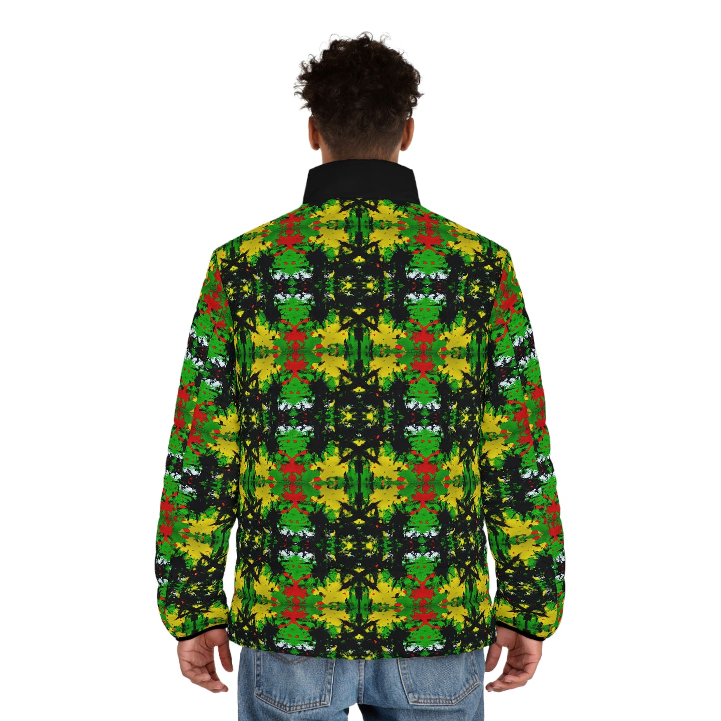 Rasta Star 1 - AI Art - Men's Puffer Jacket