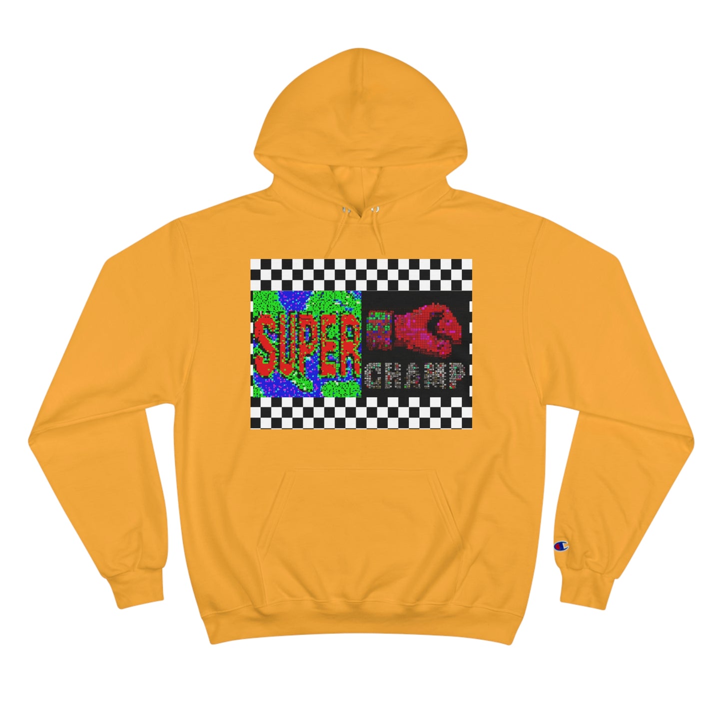 Checkered Flag (SUPER CHAMP Logo 3 8-bit) - Champion Hoodie